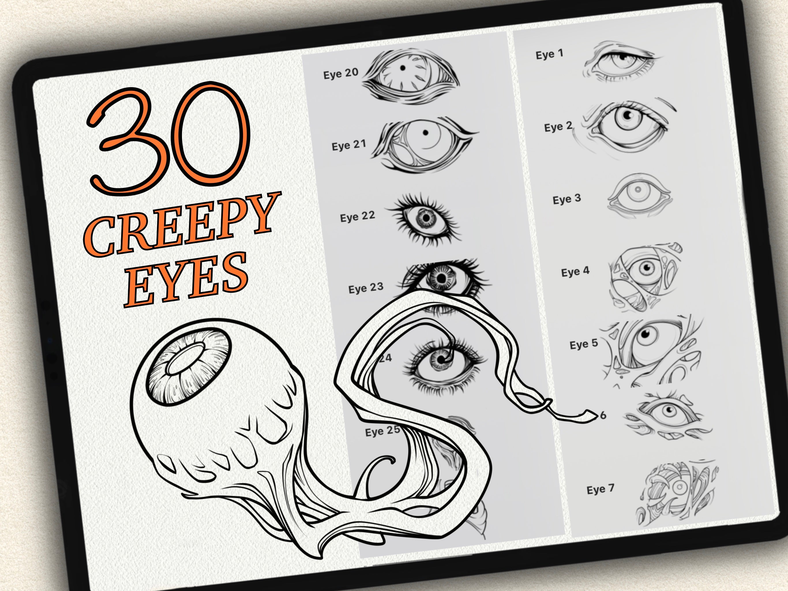 30 Creepy Eyes Tattoo Stamps |2026 Collection