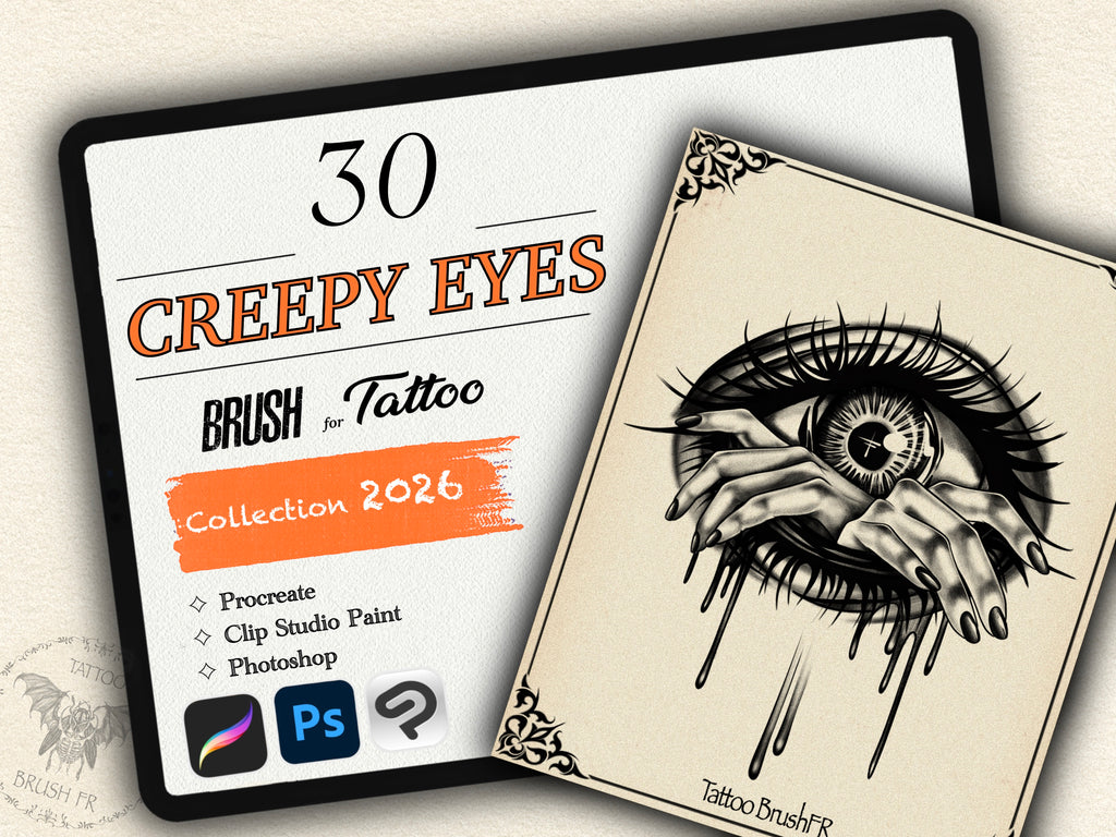 30 Creepy Eyes Tattoo Stamps |2026 Collection