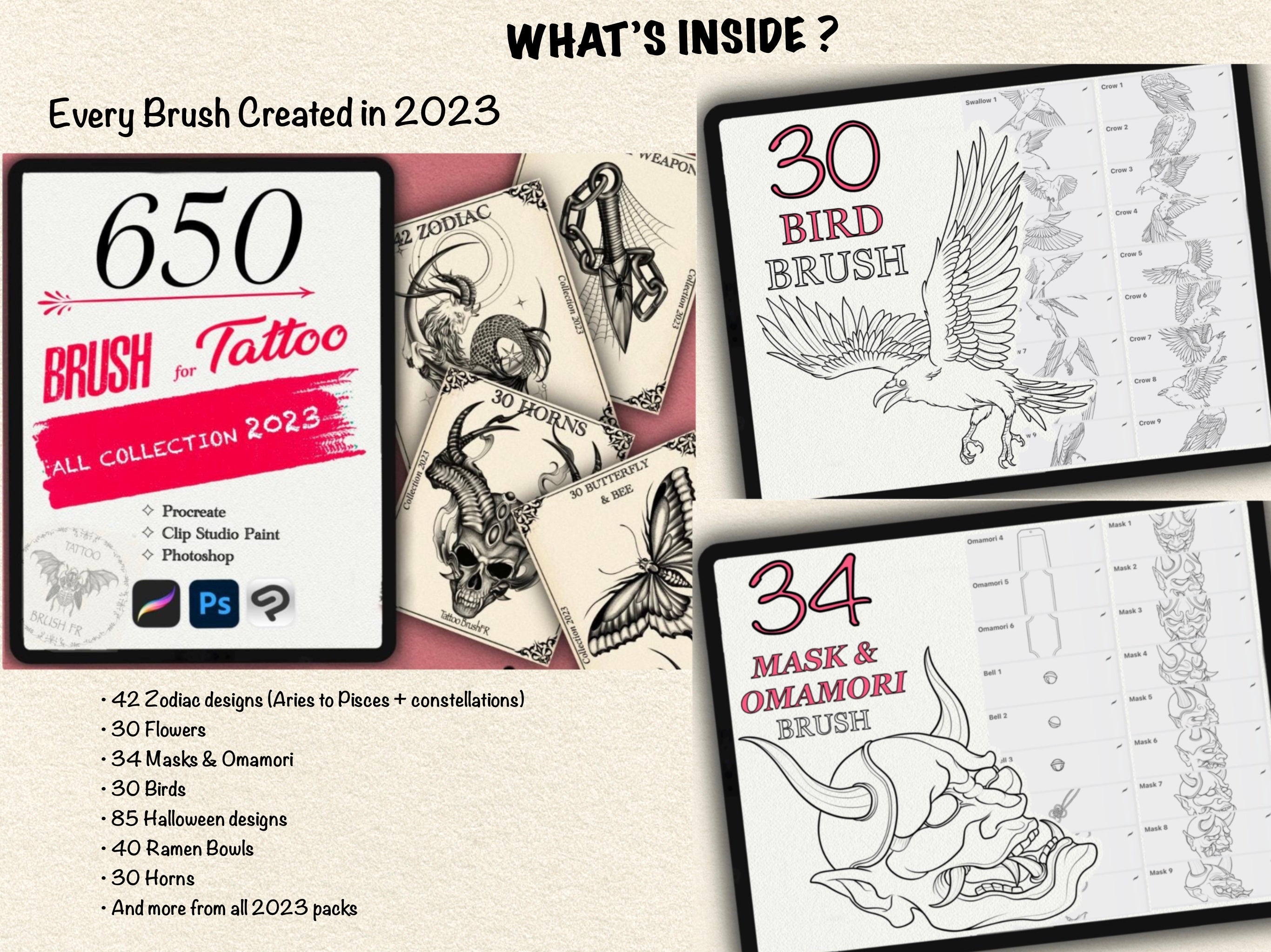 2600+ Tattoo Brushes - Complete Collections 2022 to 2025