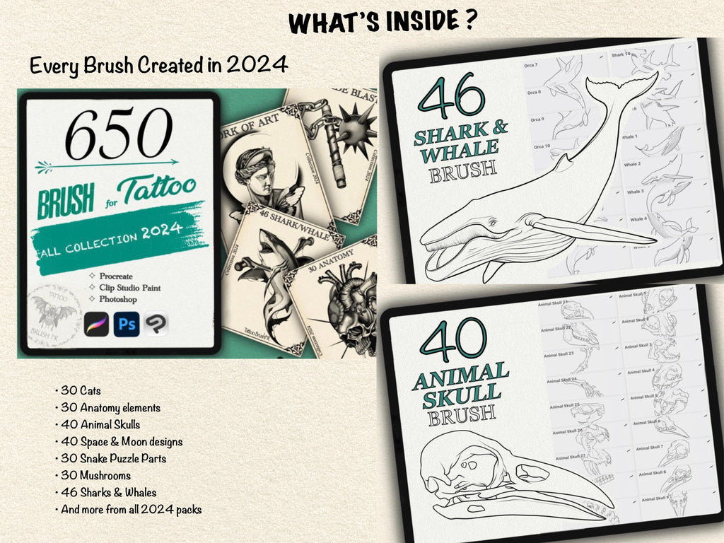 2600+ Tattoo Brushes - Complete Collections 2022 to 2025