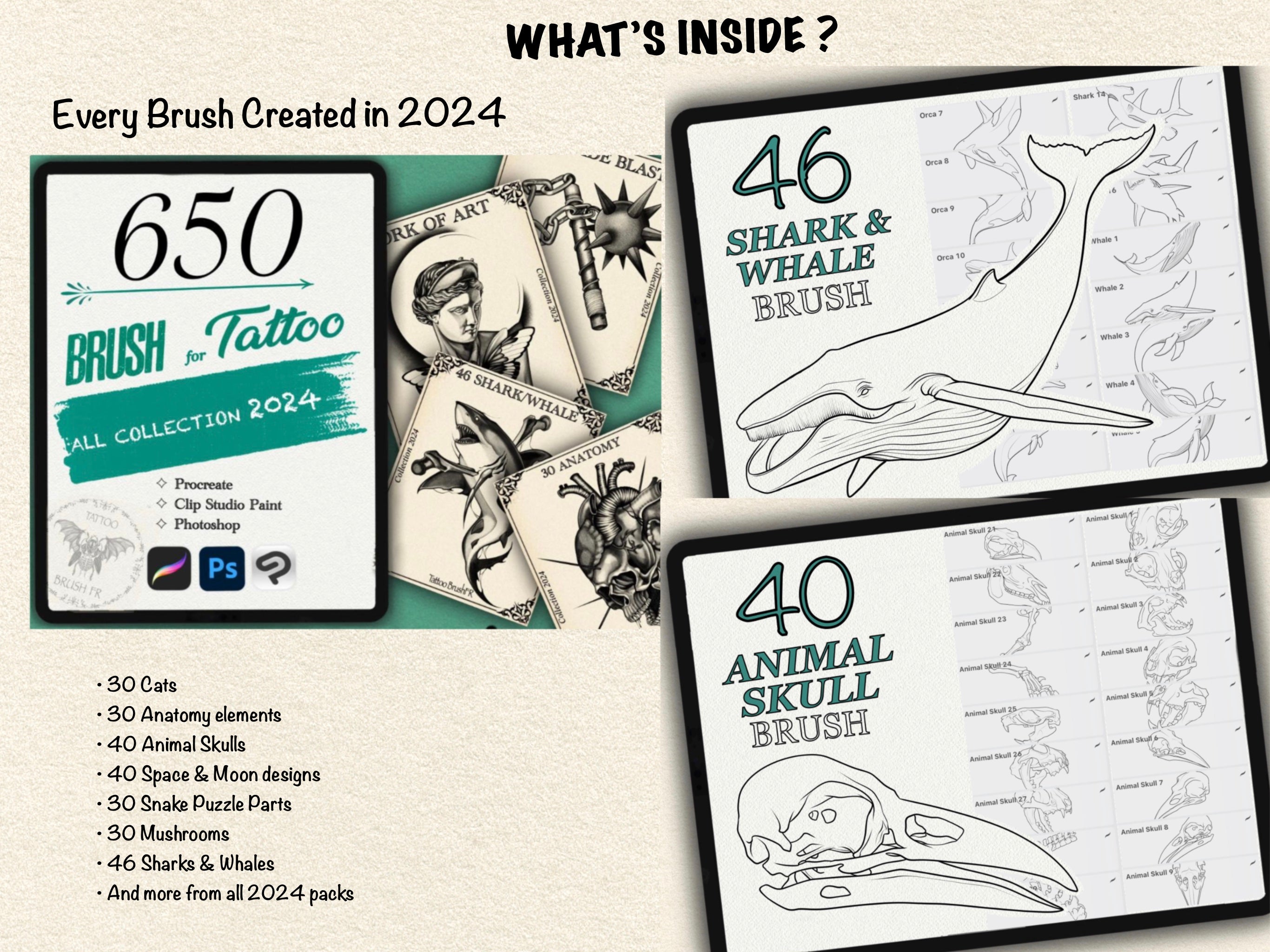 2600+ Tattoo Brushes - Complete Collections 2022 to 2025