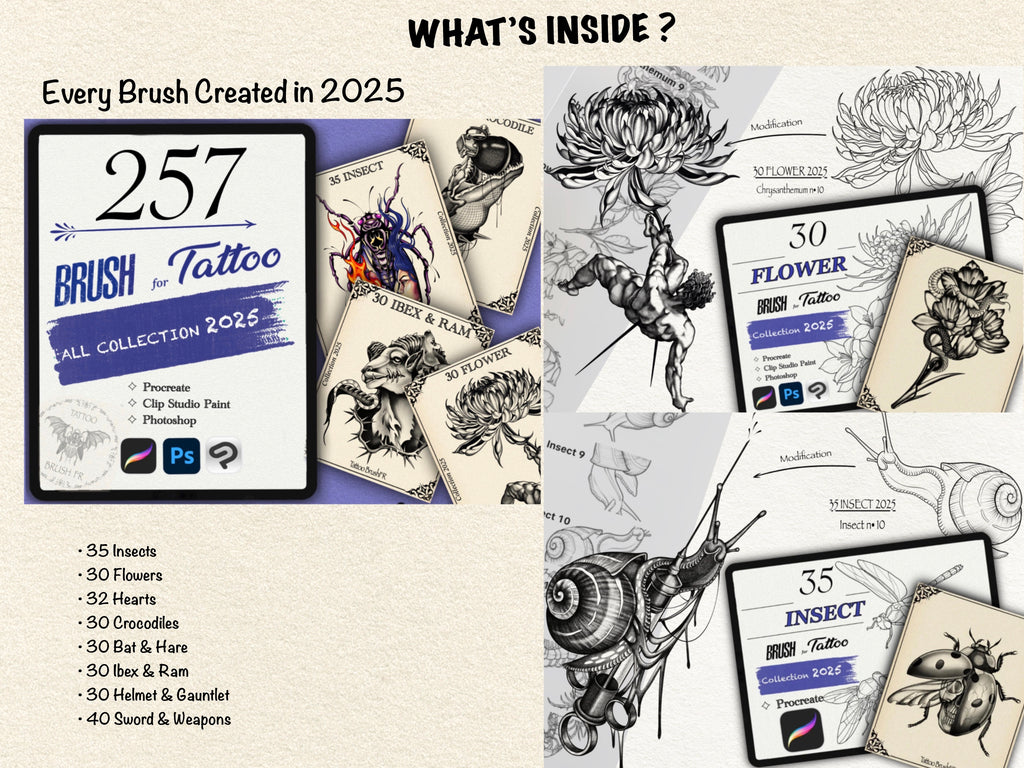 2600+ Tattoo Brushes - Complete Collections 2022 to 2025