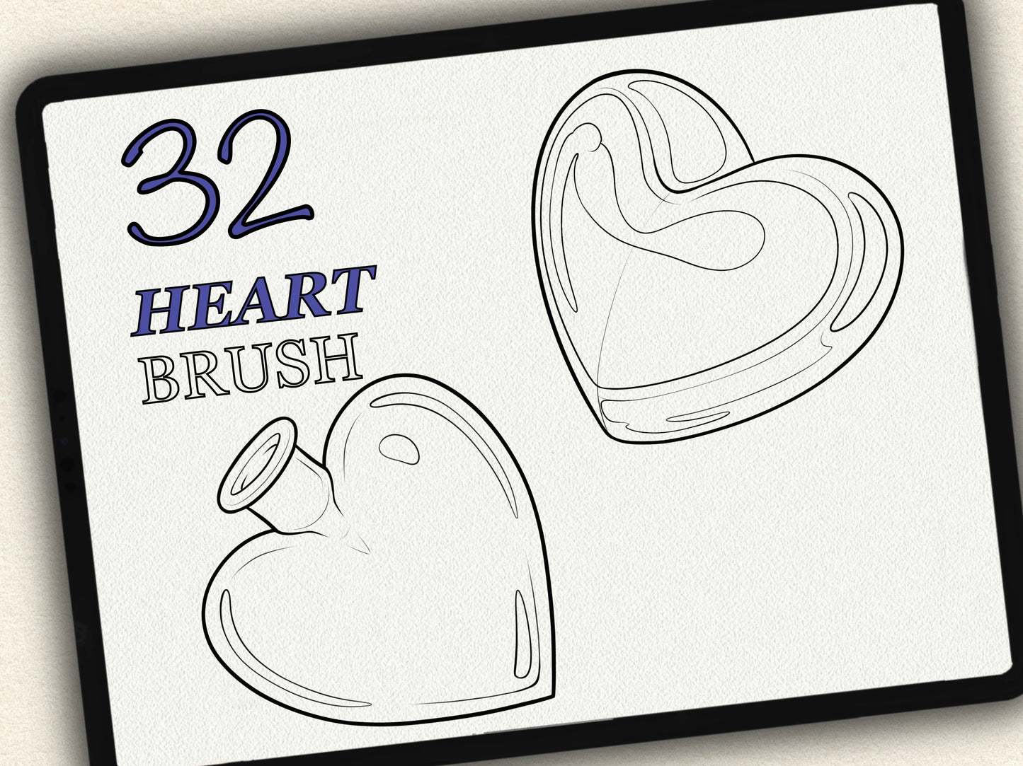 32 Heart Theme Tattoo Brushes – Stamp Set for Procreate, Photoshop & CSP | Collection 2025