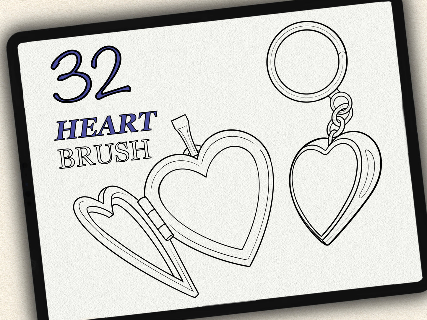 32 Heart Theme Tattoo Brushes – Stamp Set for Procreate, Photoshop & CSP | Collection 2025