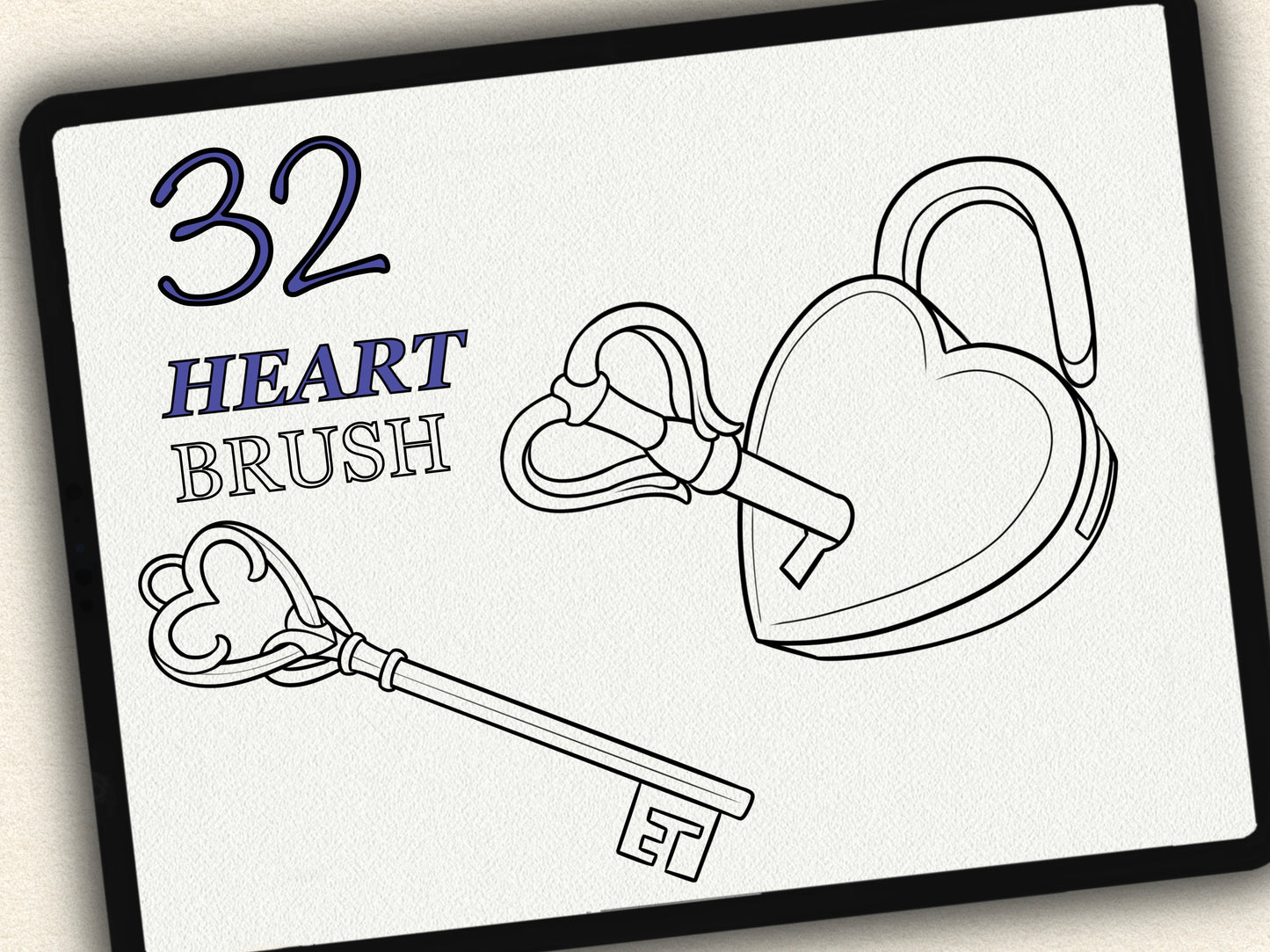 32 Heart Theme Tattoo Brushes – Stamp Set for Procreate, Photoshop & CSP | Collection 2025