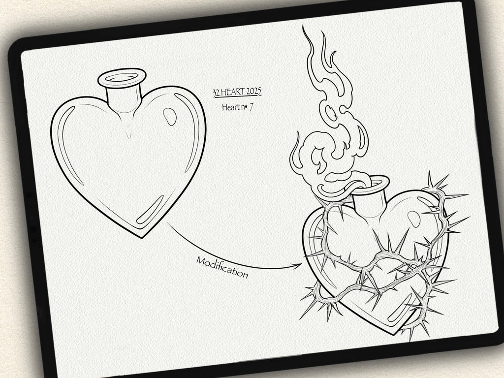 32 Heart Tattoo Stamps |2025 Collection