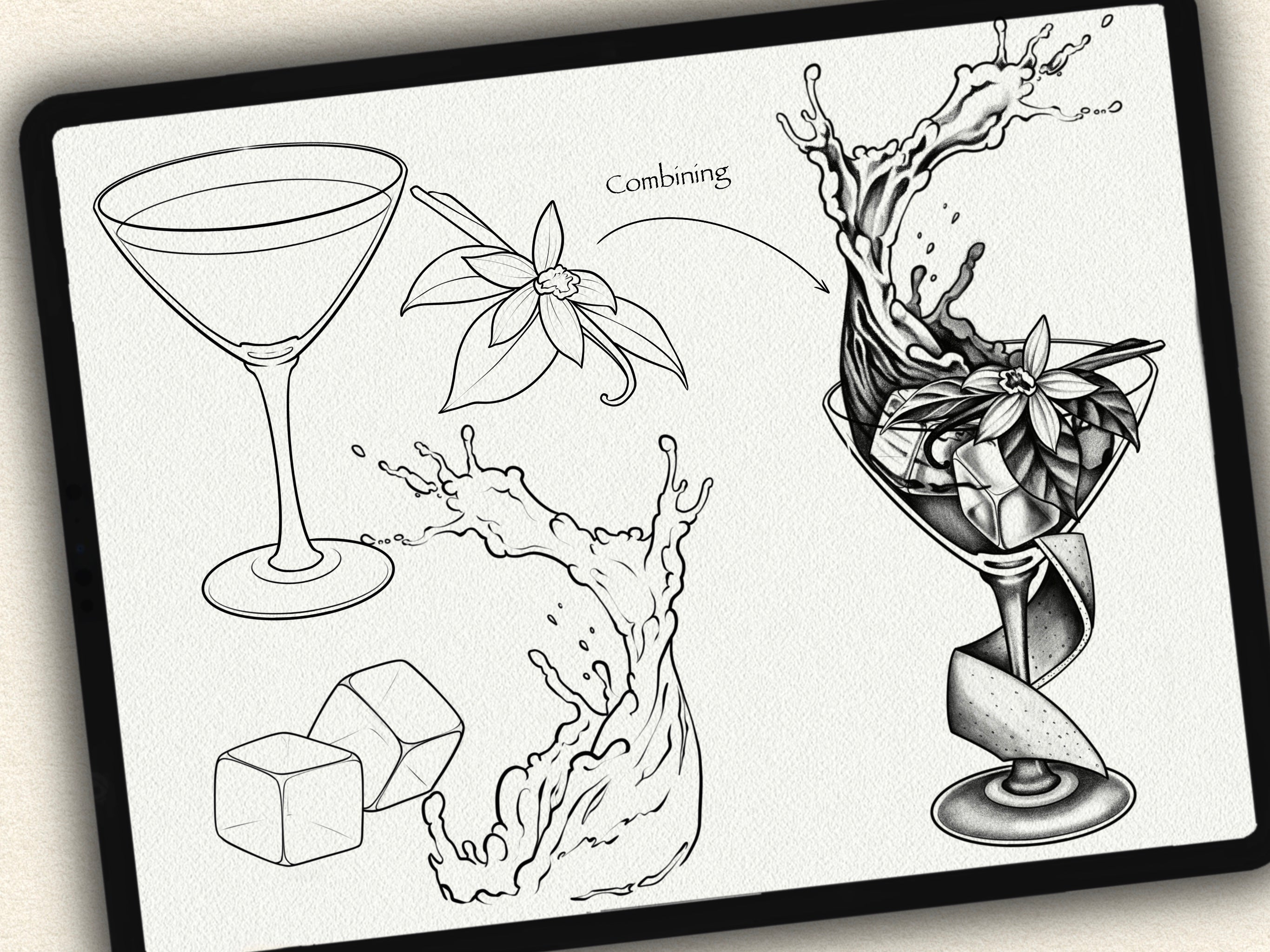 56 Cocktail Tattoo Stamps |2026 Collection