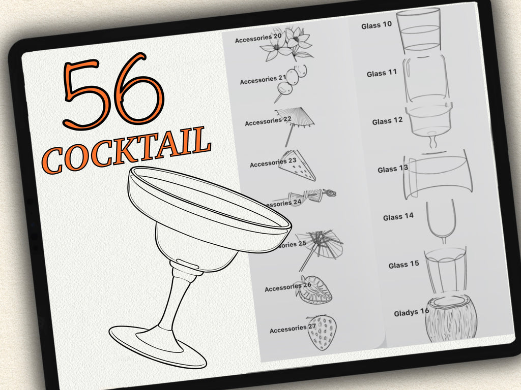 56 Cocktail Tattoo Stamps |2026 Collection
