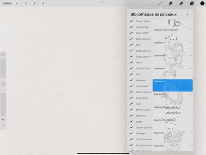 42 Zodiac Tattoo Brushes – Stamp Set  – Part 2 –  for Procreate, Photoshop & CSP | Collection 2023
